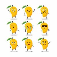 schattig mango fruit karakter reeks illustratie ontwerp sjabloon vector