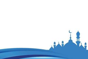 gemakkelijk blauw Islamitisch achtergrond met moskee en kopiëren ruimte voor tekst vector