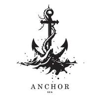 marinier emblemen logo met anker en touw, anker logo - vector. vector illustratie