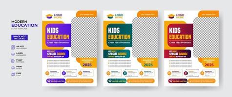 creatieve en moderne online schoolkinderen onderwijs toelating flyer poster sjabloon vector