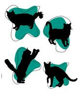 kat vector silhouet reeks van katten