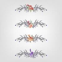 reeks botanisch bloesem bloemen elementen decoratief voor uitnodiging vector