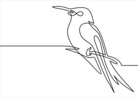 doorlopend lijn vogel.vector illustratie. een lijn tekening. concept voor logo, kaart, banier, poster, folder vector