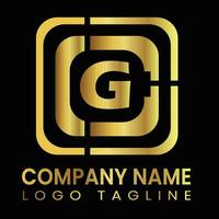g gouden doos logo ontwerp vector