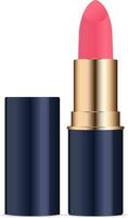 Open lippenstift advertenties vector illustratie. schoonheidsmiddelen pakket model. realistisch 3d afbeelding. roze kleur stok.