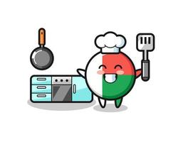 Madagaskar vlag badge karakter illustratie als een chef-kok aan het koken is vector