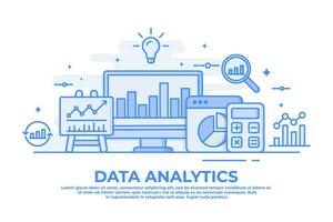 vlak illustratie van gegevens analytics voor website banier, bedrijf analyse, markt Onderzoek, Product testen, gegevens analyse concept, gegevens verslag doen van vector