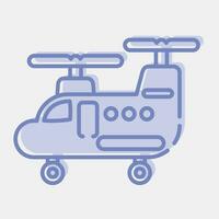 icoon leger helikopter. leger elementen. pictogrammen in twee toon stijl. mooi zo voor afdrukken, affiches, logo, infografieken, enz. vector