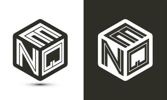 enq brief logo ontwerp met illustrator kubus logo, vector logo modern alfabet doopvont overlappen stijl.