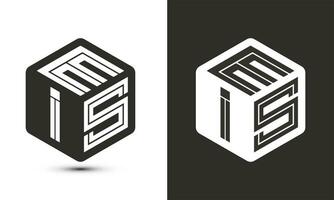 eis brief logo ontwerp met illustrator kubus logo, vector logo modern alfabet doopvont overlappen stijl.