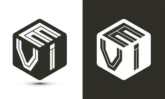 evi brief logo ontwerp met illustrator kubus logo, vector logo modern alfabet doopvont overlappen stijl.
