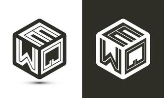 ewq brief logo ontwerp met illustrator kubus logo, vector logo modern alfabet doopvont overlappen stijl.