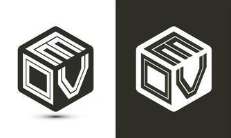 eov brief logo ontwerp met illustrator kubus logo, vector logo modern alfabet doopvont overlappen stijl.