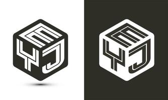 eyj brief logo ontwerp met illustrator kubus logo, vector logo modern alfabet doopvont overlappen stijl.