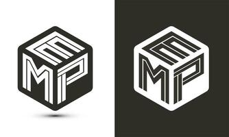 emp brief logo ontwerp met illustrator kubus logo, vector logo modern alfabet doopvont overlappen stijl.