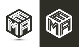 ema brief logo ontwerp met illustrator kubus logo, vector logo modern alfabet doopvont overlappen stijl.