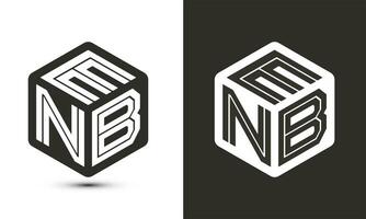 enb brief logo ontwerp met illustrator kubus logo, vector logo modern alfabet doopvont overlappen stijl.