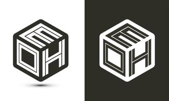 euh brief logo ontwerp met illustrator kubus logo, vector logo modern alfabet doopvont overlappen stijl.