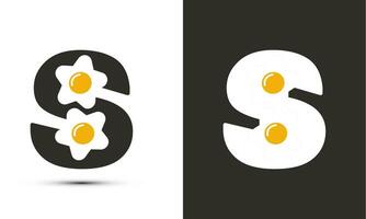 modern illustratie logo ontwerp eerste s combineren met gebakken ei. vector