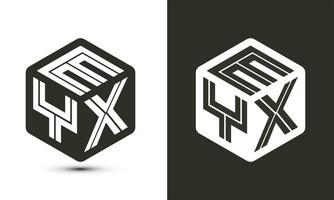 eyx brief logo ontwerp met illustrator kubus logo, vector logo modern alfabet doopvont overlappen stijl.