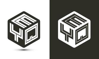 eyq brief logo ontwerp met illustrator kubus logo, vector logo modern alfabet doopvont overlappen stijl.