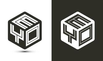 eyo brief logo ontwerp met illustrator kubus logo, vector logo modern alfabet doopvont overlappen stijl.