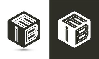 eib brief logo ontwerp met illustrator kubus logo, vector logo modern alfabet doopvont overlappen stijl.