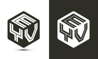 eyv brief logo ontwerp met illustrator kubus logo, vector logo modern alfabet doopvont overlappen stijl.