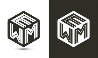 ewm brief logo ontwerp met illustrator kubus logo, vector logo modern alfabet doopvont overlappen stijl.