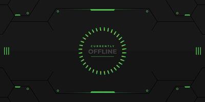 groene neon futuristische twitch offline achtergrond vector