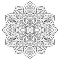 mandala bloem voor volwassen kleur boek. vector