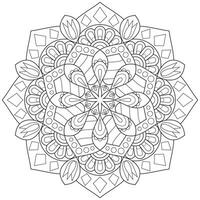 mandala bloem voor volwassen kleur boek. vector