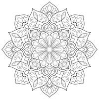 mandala bloem voor volwassen kleur boek. vector