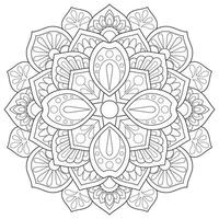 mandala bloem voor volwassen kleur boek. vector