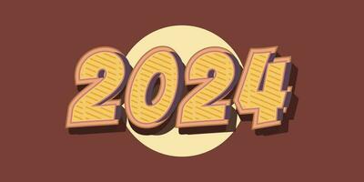 gelukkig nieuw jaar 2024 ontwerp met wijnoogst stijl. vector ontwerp voor poster, banier, en groet kaart