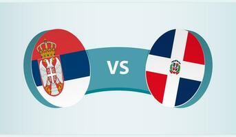 Servië versus dominicaans republiek, team sport- wedstrijd concept. vector