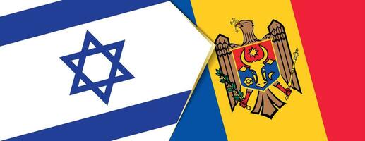 Israël en Moldavië vlaggen, twee vector vlaggen.