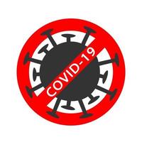 coronavirus rood verbiedt teken, 2019-ncov, covid-19 nieuwe coronavirusbacteriën. geen infectie en stop virusconcept. gevaarlijke coronaviruscel. coronavirus teken geïsoleerd op witte achtergrond vector