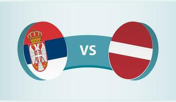 Servië versus Letland, team sport- wedstrijd concept. vector