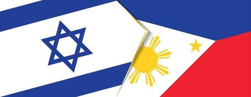 Israël en Filippijnen vlaggen, twee vector vlaggen.