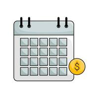 kalender met geld illustratie vector
