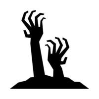 silhouet illustratie van een griezelig ondood hand- vector