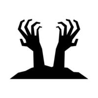 silhouet illustratie van een griezelig ondood hand- vector