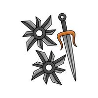 zwaard met shuriken illustratie vector