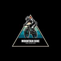 bergafwaarts fiets rijder insigne berg fiets logo t-shirt Brooklyn fiets motorcross vrije stijl vector