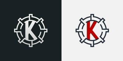 k logo ontwerp. schoon en modern brief k logo in ronde vorm vector