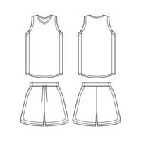 basketbal uniform mockup sjabloon ontwerp voor sport club rood basketbal Jersey basketbal shorts vector