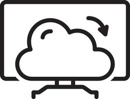 lijnpictogram voor computercloud vector