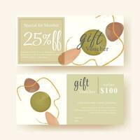 reeks van geschenk tegoedbon coupon sjabloon met creatief modern abstract ontwerp vector