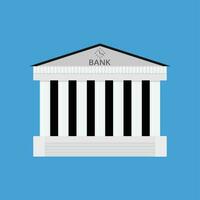 bank bouwen geïsoleerd. architectuur bank, financieel instelling, bouwkundig klassiek buitenkant. vector illustratie